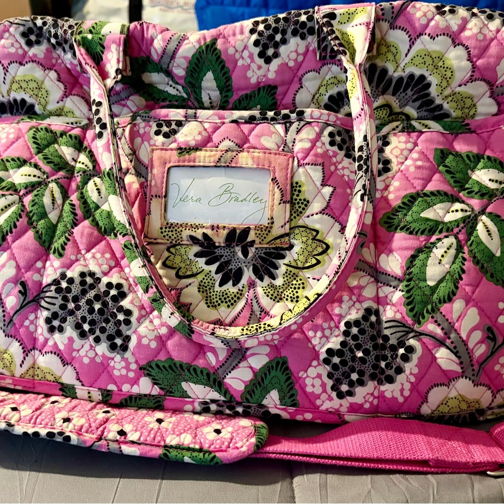 Vera Bradley Retired Priscilla Pink Weekender Large Duffel Bag